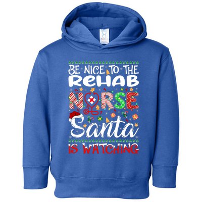 Rehab Nurse Be Nice To The Nurse Santa Is Watching Nurse Gift Toddler Hoodie