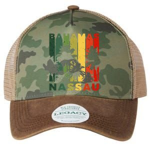 Retro Nassau Bahamas Beach Fan Palm Tree Cool Souvenir Legacy Tie Dye Trucker Hat