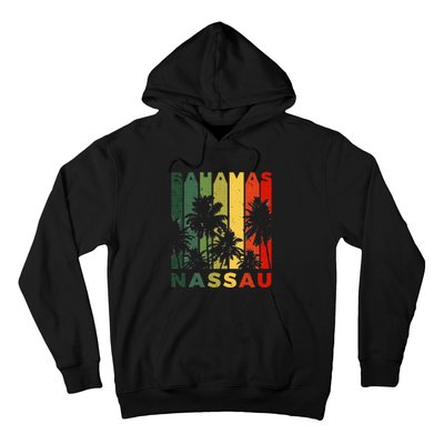 Retro Nassau Bahamas Beach Fan Palm Tree Cool Souvenir Hoodie