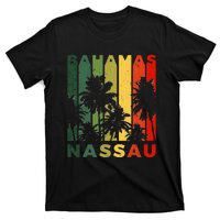 Retro Nassau Bahamas Beach Fan Palm Tree Cool Souvenir T-Shirt