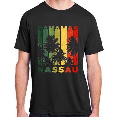 Retro Nassau Bahamas Beach Fan Palm Tree Cool Souvenir Adult ChromaSoft Performance T-Shirt