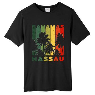 Retro Nassau Bahamas Beach Fan Palm Tree Cool Souvenir Tall Fusion ChromaSoft Performance T-Shirt