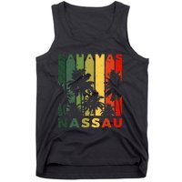 Retro Nassau Bahamas Beach Fan Palm Tree Cool Souvenir Tank Top