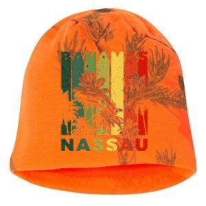 Retro Nassau Bahamas Beach Fan Palm Tree Cool Souvenir Kati - Camo Knit Beanie