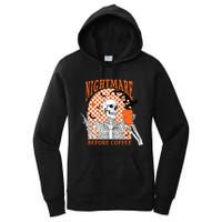 Retro Nightmare Before Coffee Skeleton Skull Halloween Women's Pullover Hoodie