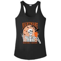 Retro Nightmare Before Coffee Skeleton Skull Halloween Ladies PosiCharge Competitor Racerback Tank