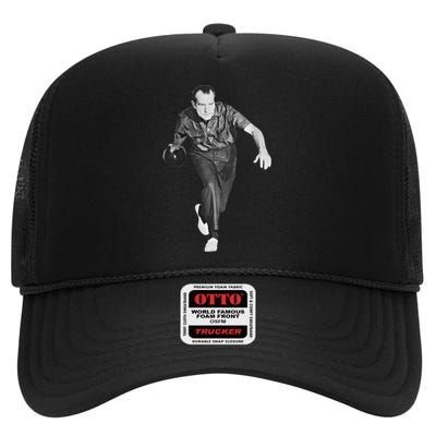 Richard Nixon Bowling Great Gift High Crown Mesh Back Trucker Hat