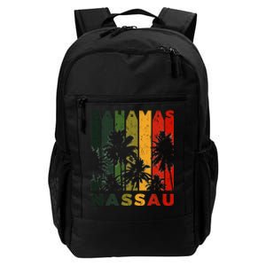 Retro Nassau Bahamas Beach Fan Palm Tree Cool Souvenir Daily Commute Backpack