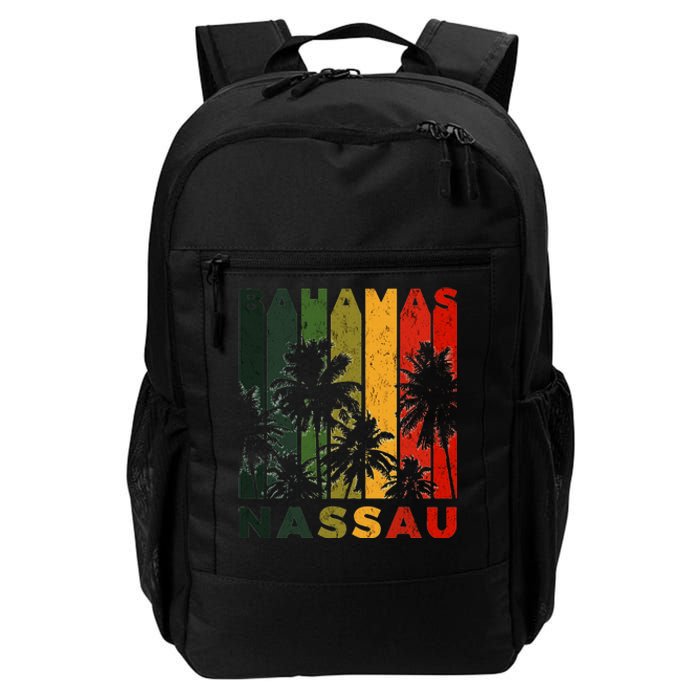 Retro Nassau Bahamas Beach Fan Palm Tree Cool Souvenir Daily Commute Backpack