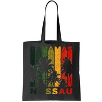 Retro Nassau Bahamas Beach Fan Palm Tree Cool Souvenir Tote Bag