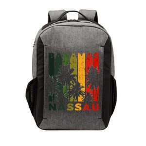 Retro Nassau Bahamas Beach Fan Palm Tree Cool Souvenir Vector Backpack