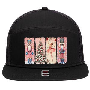 Retro Nutcracker Ballet Christmas Xmas Vibes Women 7 Panel Mesh Trucker Snapback Hat