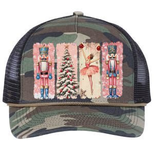 Retro Nutcracker Ballet Christmas Xmas Vibes Women Retro Rope Trucker Hat Cap