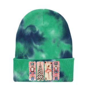 Retro Nutcracker Ballet Christmas Xmas Vibes Women Tie Dye 12in Knit Beanie