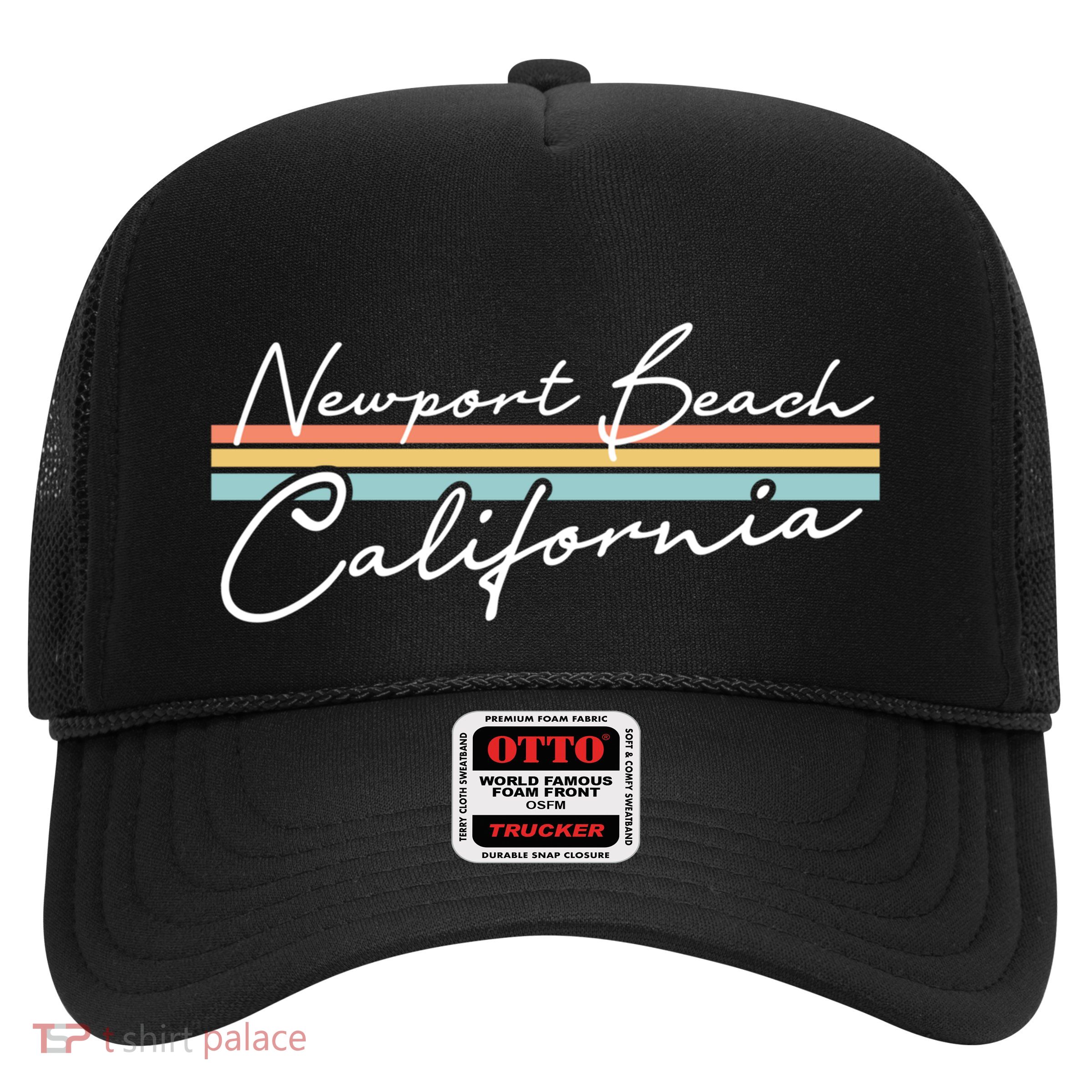 Retro Newport Beach California Gift Trucker Hat