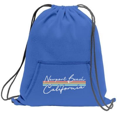 Retro Newport Beach California Gift Sweatshirt Cinch Pack Bag