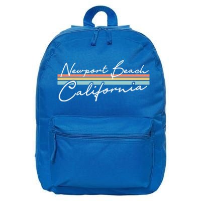 Retro Newport Beach California Gift 16 in Basic Backpack