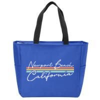 Retro Newport Beach California Gift Zip Tote Bag