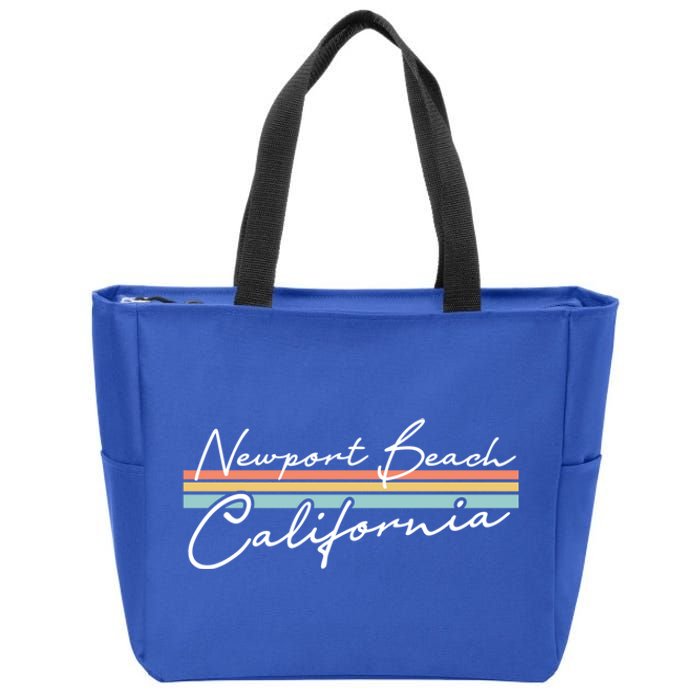 Retro Newport Beach California Gift Zip Tote Bag