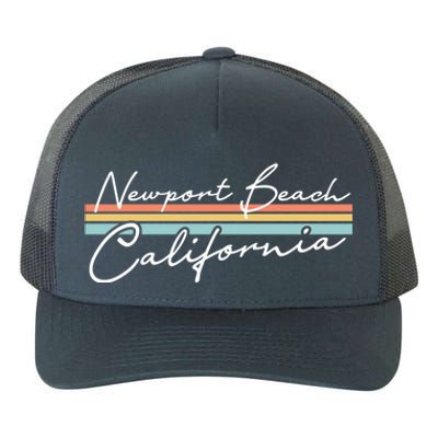 Retro Newport Beach California Gift Yupoong Adult 5-Panel Trucker Hat