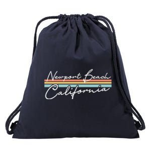 Retro Newport Beach California Gift Drawstring Bag