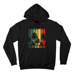 Retro Nassau Bahamas Beach Fan Palm Tree Cool Souvenir Hoodie