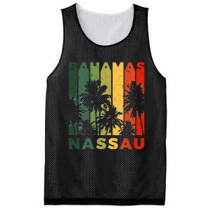 Retro Nassau Bahamas Beach Fan Palm Tree Cool Souvenir Mesh Reversible Basketball Jersey Tank