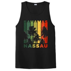 Retro Nassau Bahamas Beach Fan Palm Tree Cool Souvenir PosiCharge Competitor Tank