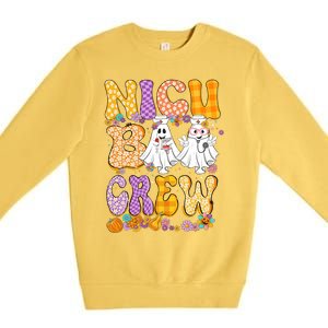 Retro Nicu Boo Crew Stethoscope Nicu Nurse Halloween Costume Gift Premium Crewneck Sweatshirt