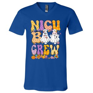 Retro Nicu Boo Crew Stethoscope Nicu Nurse Halloween Costume Gift V-Neck T-Shirt