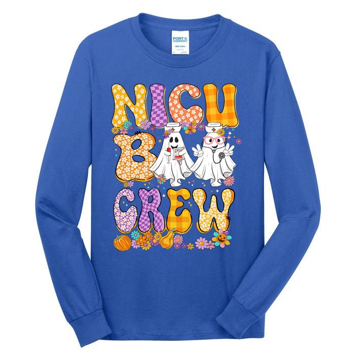 Retro Nicu Boo Crew Stethoscope Nicu Nurse Halloween Costume Gift Tall Long Sleeve T-Shirt