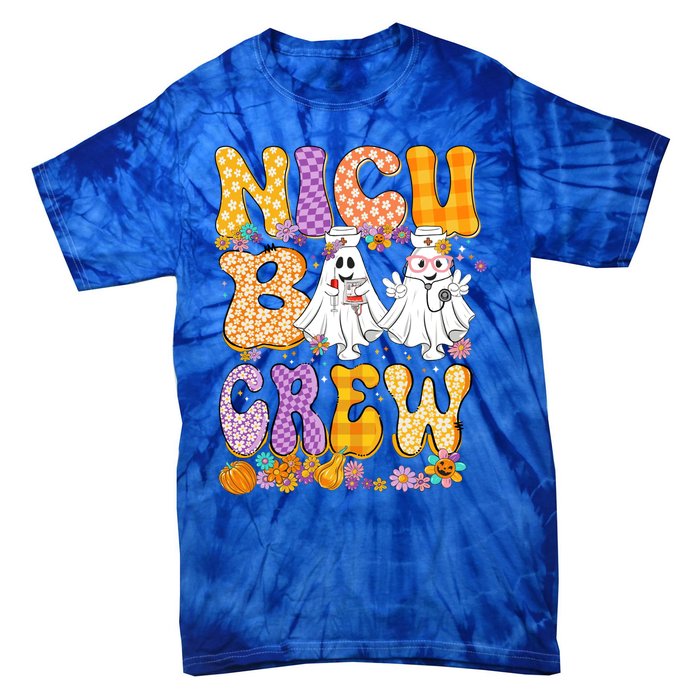 Retro Nicu Boo Crew Stethoscope Nicu Nurse Halloween Costume Gift Tie-Dye T-Shirt