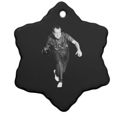 Richard Nixon Bowling Gift Ceramic Star Ornament