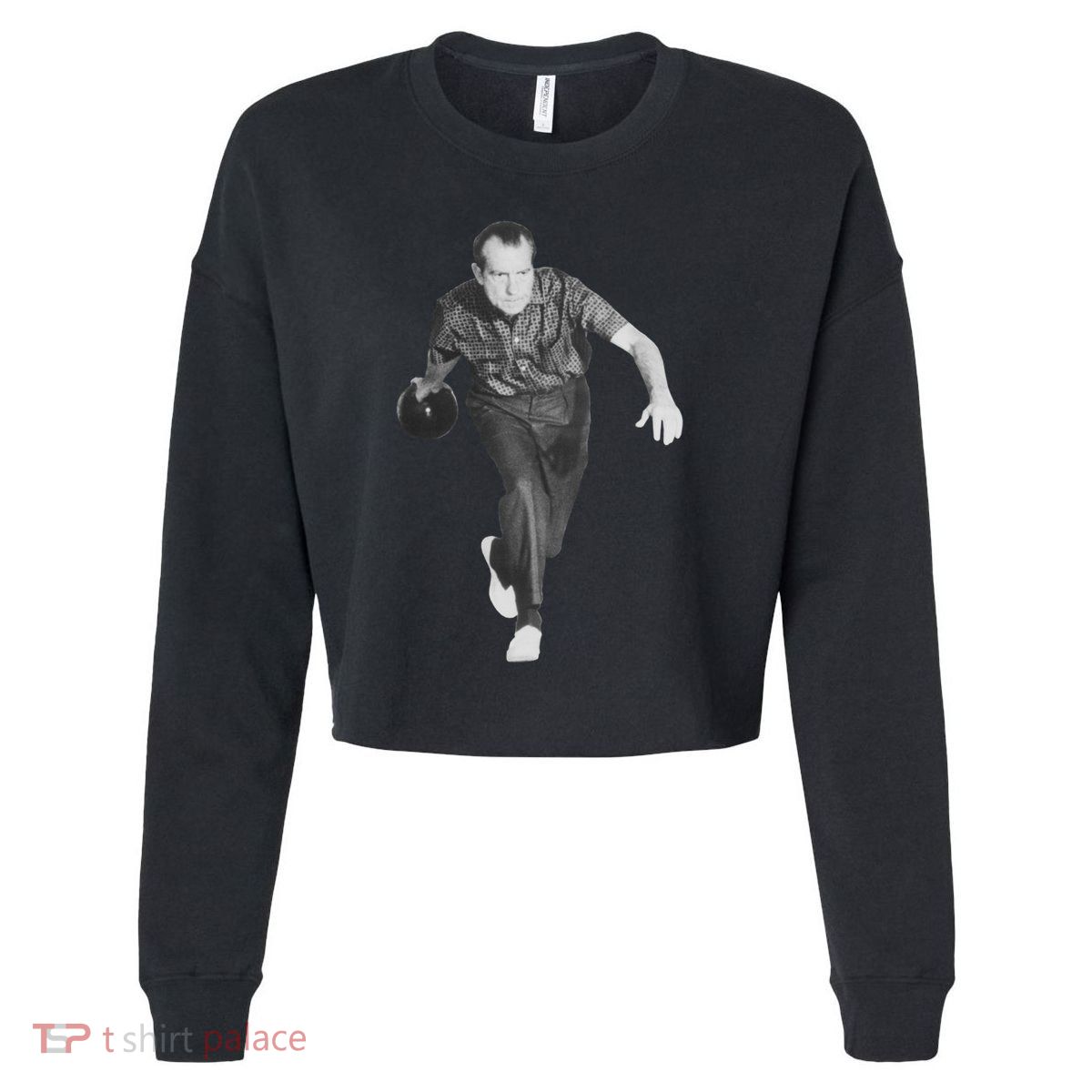 Richard Nixon Bowling Gift Cropped Pullover Crew