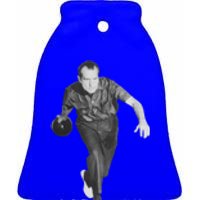 Richard Nixon Bowling Gift Ceramic Bell Ornament