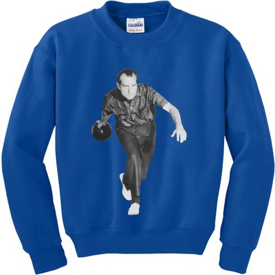 Richard Nixon Bowling Gift Kids Sweatshirt