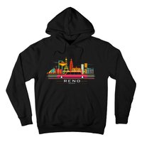 Reno Nevada Cityscape Souvenir Vintage Hoodie