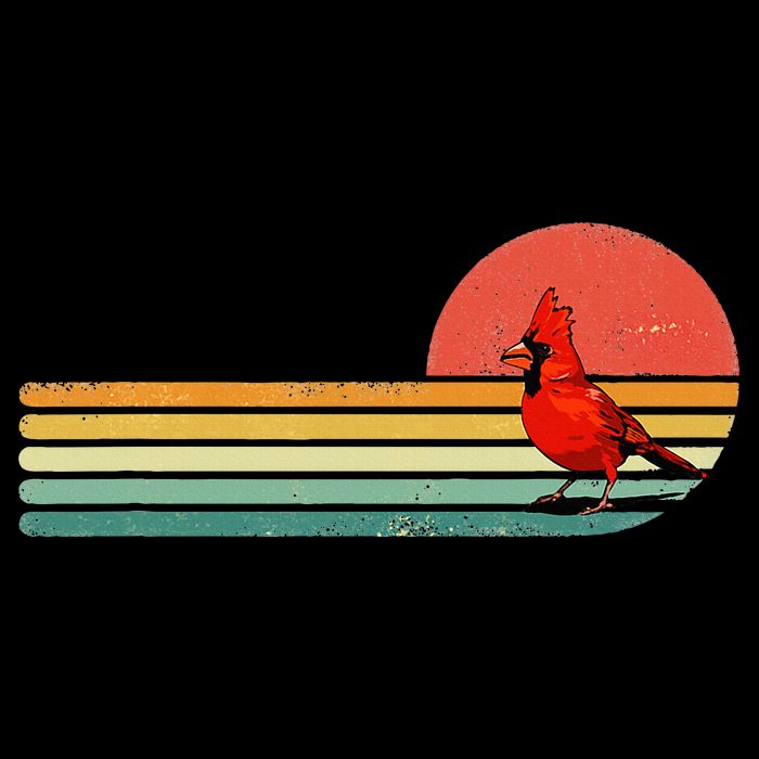 Retro Northern Cardinal Bird Animal Bird Lover Cooling Performance Crew T-Shirt