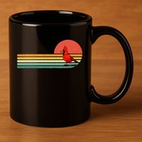 Retro Northern Cardinal Bird Animal Bird Lover 11oz C Handle Ceramic Mug