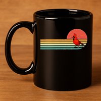 Retro Northern Cardinal Bird Animal Bird Lover 11oz C Handle Ceramic Mug
