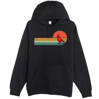 Retro Northern Cardinal Bird Animal Bird Lover Premium Pullover Hoodie
