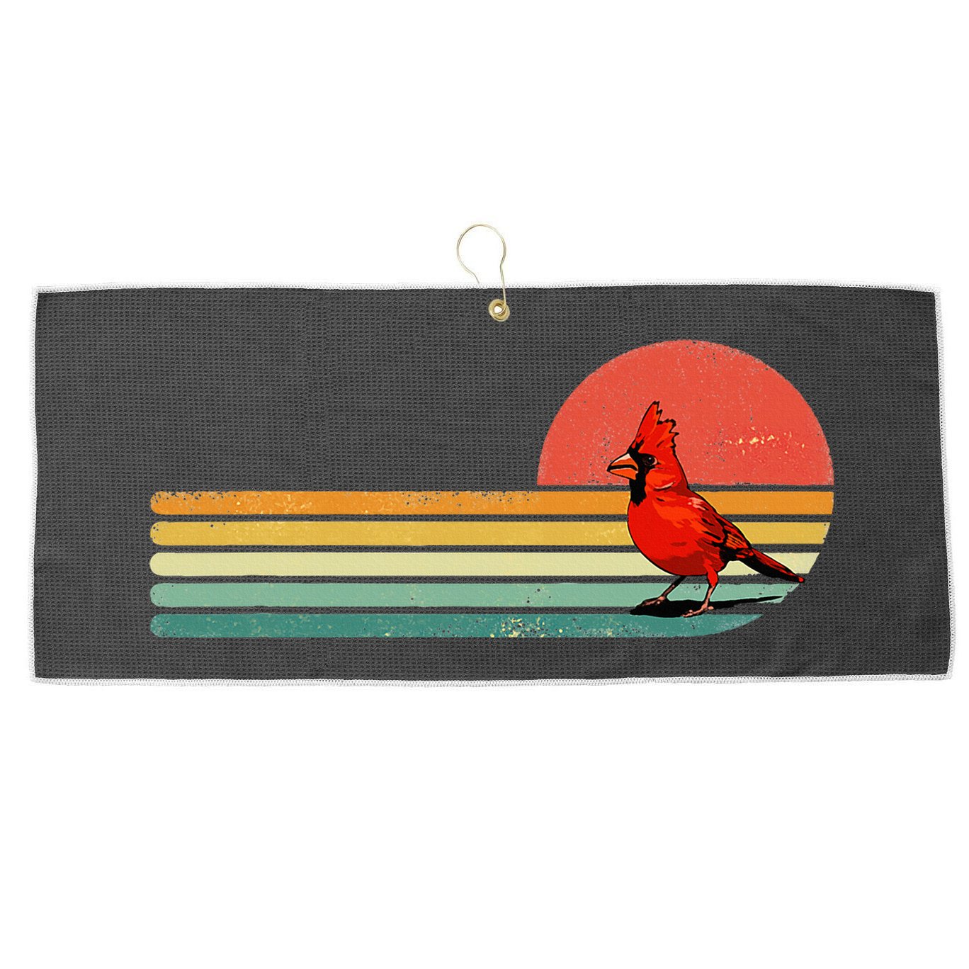 Retro Northern Cardinal Bird Animal Bird Lover Large Microfiber Waffle Golf Towel