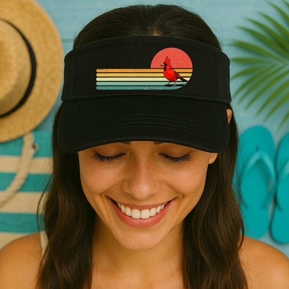 Retro Northern Cardinal Bird Animal Bird Lover Visor