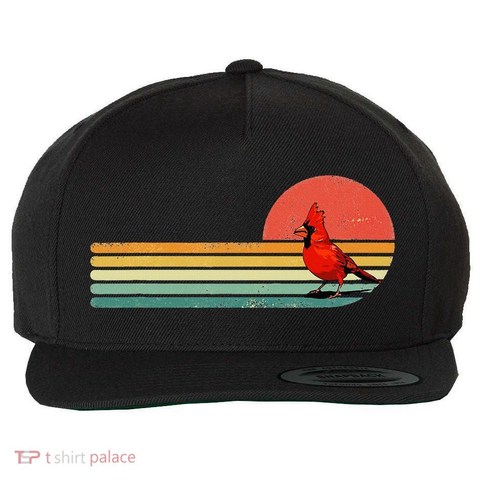 Retro Northern Cardinal Bird Animal Bird Lover Wool Snapback Cap