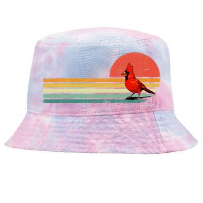 Retro Northern Cardinal Bird Animal Bird Lover Tie-Dyed Bucket Hat