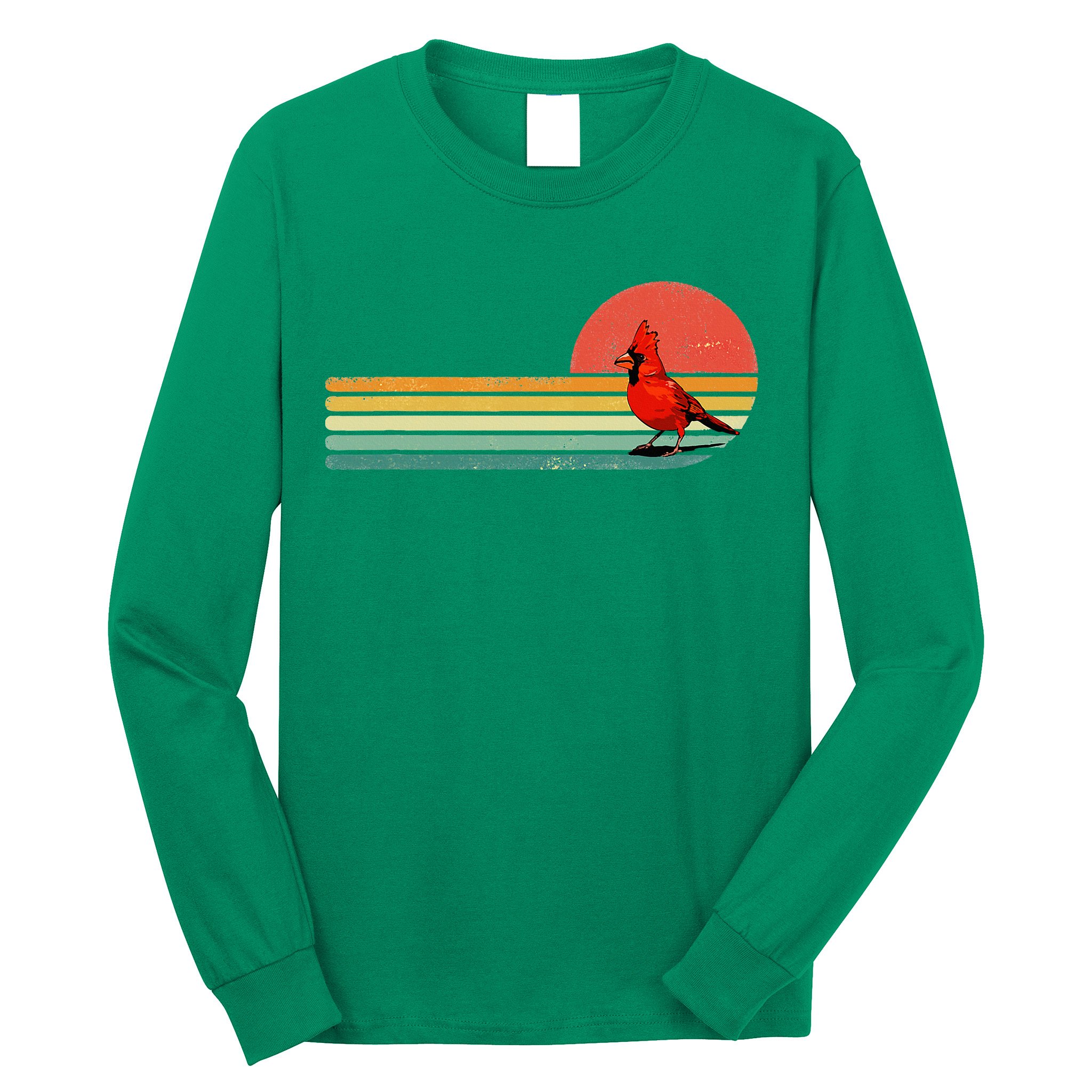 Retro Northern Cardinal Bird Animal Bird Lover Long Sleeve Shirt