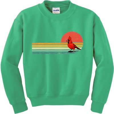 Retro Northern Cardinal Bird Animal Bird Lover Kids Sweatshirt