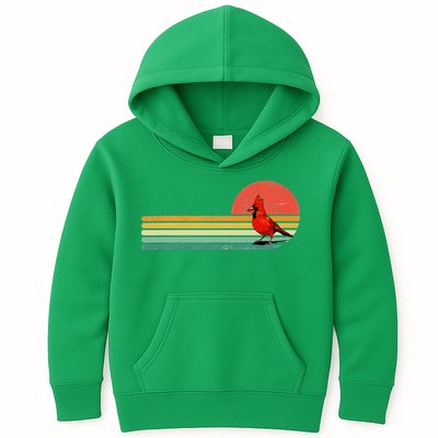 Retro Northern Cardinal Bird Animal Bird Lover Kids Hoodie