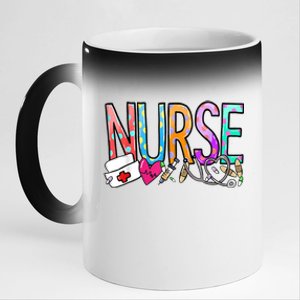 RN Nurse Colorful Gift 11oz Black Color Changing Mug