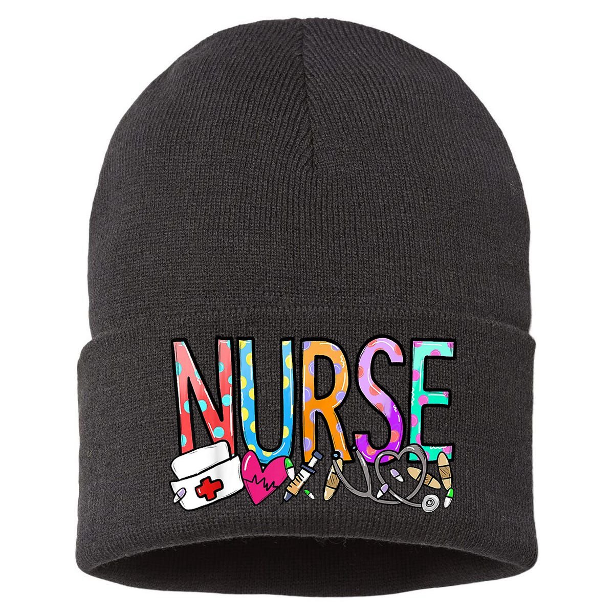 RN Nurse Colorful Gift Sustainable Knit Beanie